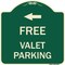 Signmission Free Valet Parking with Left Arrow Heavy-Gauge Aluminum Architectural Sign, 18" x 18", G-1818-23943 A-DES-G-1818-23943 - alternate 1